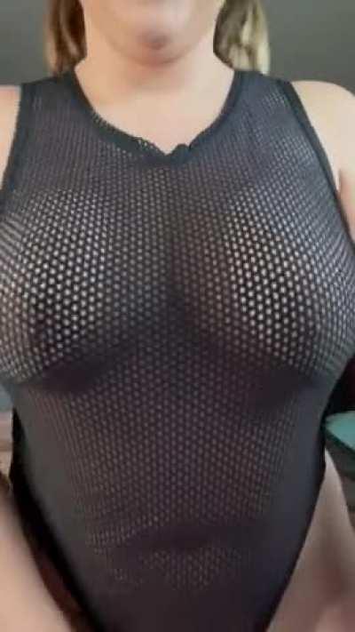 Mom tits behind mesh 😈 [OC]