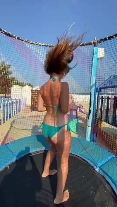 Girls on trampoline is HEAVEN